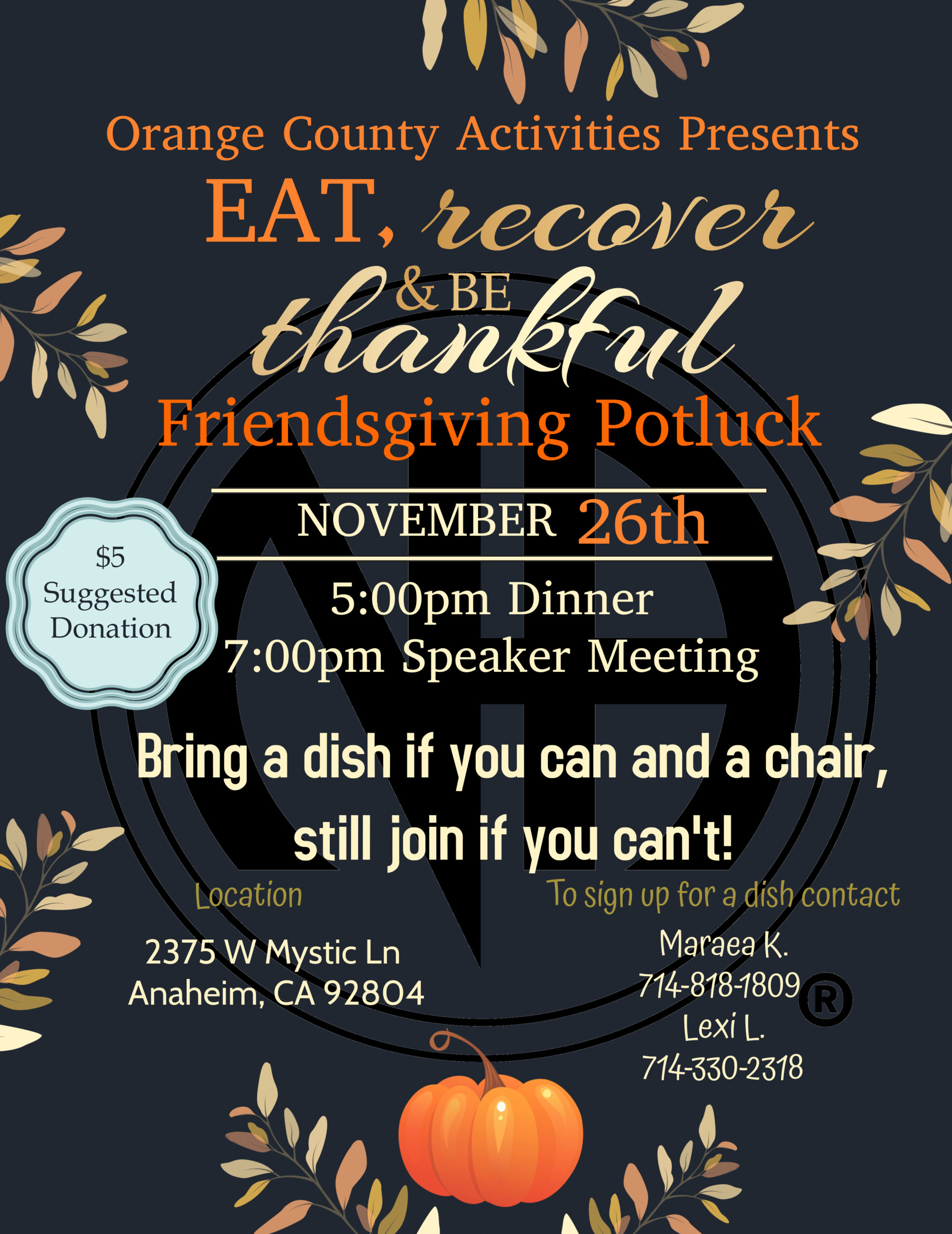 NA Friendsgiving potluck